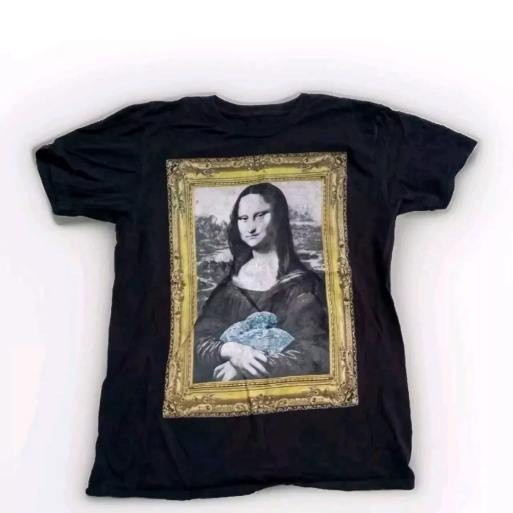 Rare Actual Mona Lisa Painting t shirt Leonardo da Vinci
